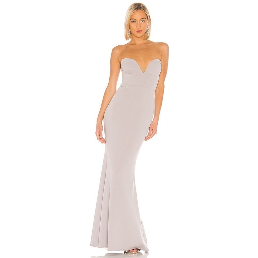 Katie May Strapless Sweetheart Neck Dove Boy Bye Gown Size M NWT